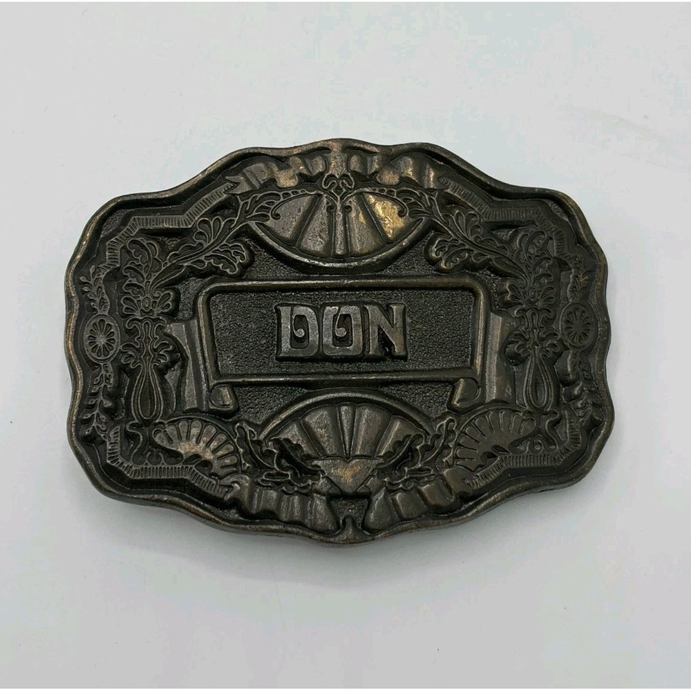 Oden Inc Brass Bronze Belt Buckle‎ Name Don Personalized Western USA  Vintage